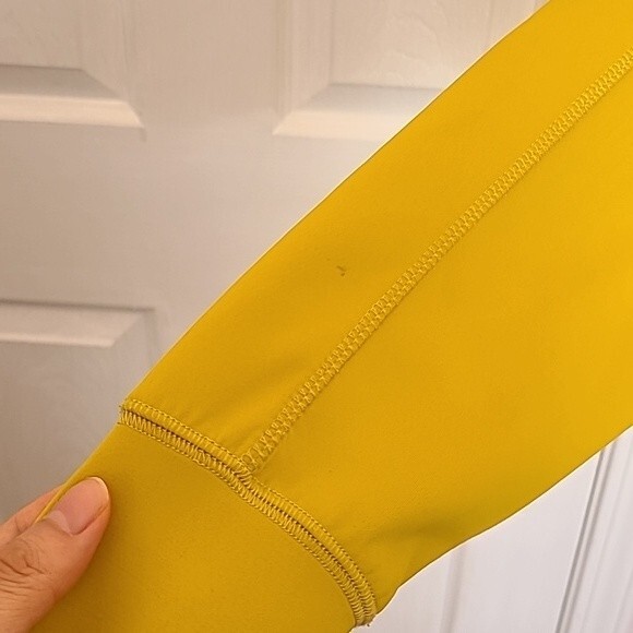 Free People Yellow Reach the Summit Cropped Neoprene Hoodie workout jacket Small - Picture 11 of 12